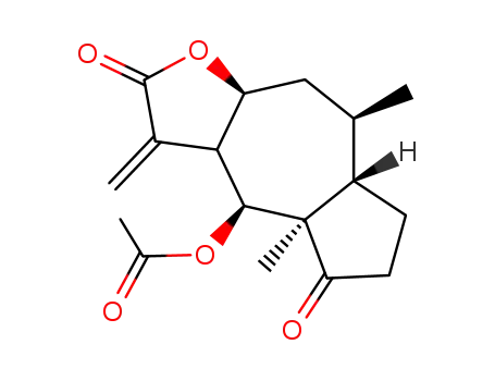 Molecular Structure of 17066-71-6 (Azuleno[6,5-b]furan-2,5-dione,4-(acetyloxy)decahydro-4a,8-dimethyl-3-methylene-, (3aR,4R,4aR,7aS,8S,9aS)-)