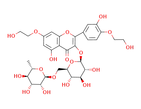 Molecular Structure of 13190-91-5 (7,4'-di-hydroxyethyl rutoside)