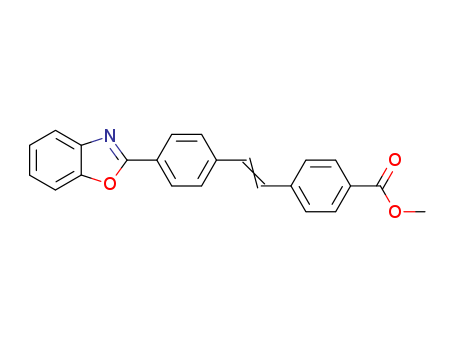 34180-85-3,methyl 4-[2-[4-(2-benzoxazoleyl)phenyl]vinyl]benzoate,4-Stilbenecarboxylicacid, 4'-(2-benzoxazolyl)-, methyl ester (8CI); Methyl 4-(2-benzoxazolyl)stilbene-4'-carboxylate