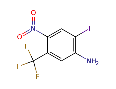 Molecular Structure of 852569-37-0 (2-iodo-4-nitro-5-(trifluoromethyl)aniline)