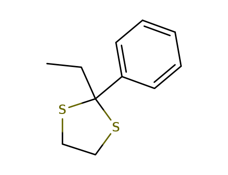 6008-82-8,Propiophenone ethane-1,2-diyl dithioacetal,2-Aethyl-2-phenyl-[1,3]dithiolan;2-ethyl-2-phenyl-[1,3]dithiolane;2-Ethyl-2-phenyl-1,3-dithiolan;