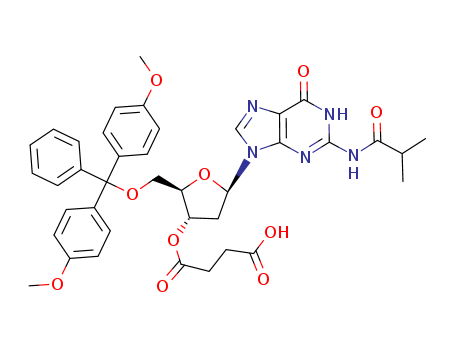 Guanosine,5'-O-[bis(4-methoxyphenyl)phenylmethyl]-2'-deoxy-N-(2-methyl-1-oxopropyl)-,3'-(hydrogen butanedioate)