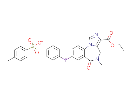 Molecular Structure of 1350523-17-9 ((3-(ethoxycarbonyl)-5,6-dihydro-5-methyl-6-oxo-4H-imidazo[1,5-a][1,4]benzodiazepin-8-yl)(phenyl)iodonium tosylate)