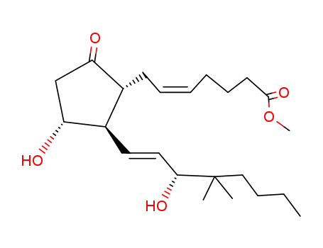 Molecular Structure of 42782-96-7 (methyl (5Z,11alpha,13E)-11,15-dihydroxy-16,16-dimethyl-9-oxoprosta-5,13-dien-1-oate)
