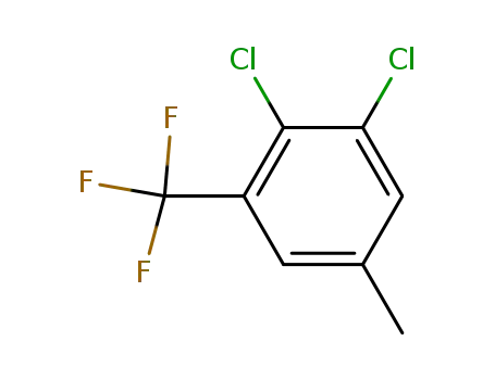 Molecular Structure of 80245-33-6 (1,2-Dichloro-5-methyl-3-trifluoromethyl-benzene)