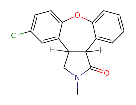 Molecular Structure of 912356-09-3 ((3aR,12bS)-rel-5-Chloro-2,3,3a,12b-tetrahydro-2-methyl-1H-dibenz[2,3:6,7]oxepino[4,5-c]pyrrol-1-one)