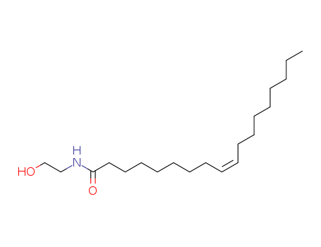 111-58-0,N-Oleoylethanolamine,9-Octadecenamide,N-(2-hydroxyethyl)-, (Z)-;Oleamide, N-(2-hydroxyethyl)- (6CI,7CI,8CI);AM3101;N-(2-Hydroxyethyl)oleamide;N-Oleoyl-2-aminoethanol;N-Oleoylethanolamine;Oleamide MEA;Oleic acid ethanolamide;Oleic acidmonoethanolamide;Oleoylethanolamide;N-(2-Hydroxyethyl)-9-octadecenamide;