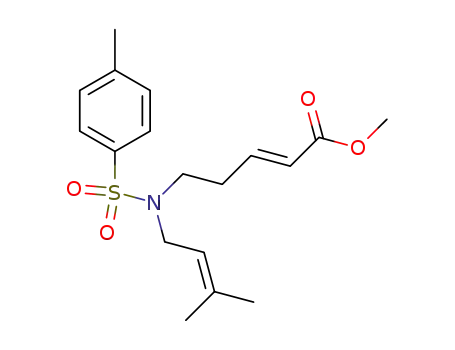 Molecular Structure of 867039-46-1 ((E)-5-[N-(3-methylbut-2-enyl)-N-(toluene-4-sulfonyl)amino]pent-2-enoic acid methyl ester)