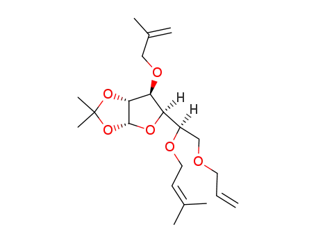 Molecular Structure of 753488-56-1 (6-O-allyl-1,2-O-isopropylidene-3-O-methallyl-5-O-prenyl-α-D-glucofuranose)