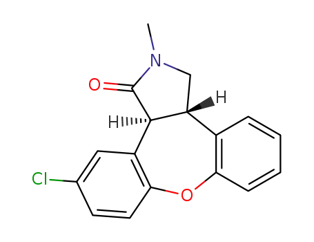 Molecular Structure of 129385-59-7 (trans-(+/-)-11-Chloro-2,3,3a,12b-tetrahydro-2-methyl-1H-dibenz[2,3:6,7]oxepino[4,5-c]pyrrol-1-one)