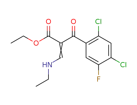 Molecular Structure of 106648-05-9 (2-(2,4-Dichlor-5-fluorbenzoyl)-3-ethylaminoacrylsaeure-ethylester)