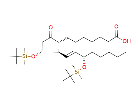 Molecular Structure of 87007-31-6 (7-{(1R,2R,3R)-3-(tert-Butyl-dimethyl-silanyloxy)-2-[(E)-(S)-3-(tert-butyl-dimethyl-silanyloxy)-oct-1-enyl]-5-oxo-cyclopentyl}-heptanoic acid)