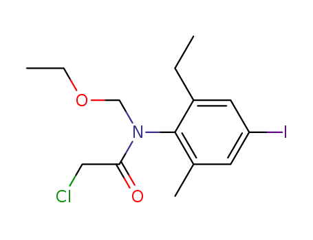 Molecular Structure of 161499-20-3 (2-chloro-N-(ethoxymethyl)-N-(2-ethyl-4-iodo-6-methylphenyl)acetamide)