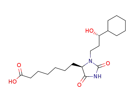 Molecular Structure of 65705-83-1 ((4R)-(3-[(3R,S)-3-CYCLOHEXYL-3-HYDROXYPROPYL]-2,5-DIOXO)-4-IMIDAZOLIDINE-HEPTANOIC ACID)
