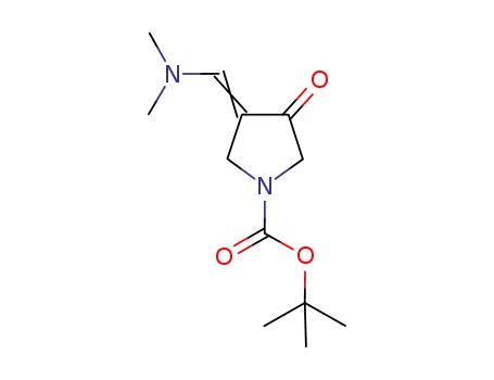 Molecular Structure of 157327-42-9 ((E)-TERT-BUTYL 3-((DIMETHYLAMINO)METHYLENE)-4-OXOPYRROLIDINE-1-CARBOXYLATE)