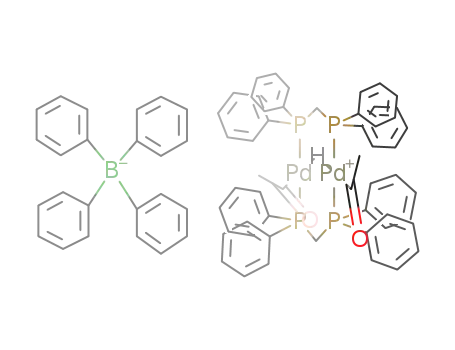 Molecular Structure of 115290-60-3 ({Pd2(μ-H)(COCH3)2(μ-dppm)2}BPh4)