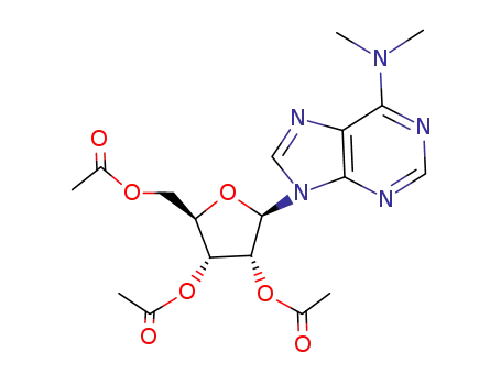 Molecular Structure of 31199-61-8 ((2R,3R,4R,5R)-2-(acetoxymethyl)-5-(6-(dimethylamino)-9H-purin-9-yl)tetrahydrofuran-3,4-diyl diacetate)