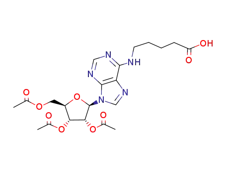 Molecular Structure of 80585-37-1 (N-(2',3',5'-tri-O-acetyladenosin-6-yl)valeric acid)