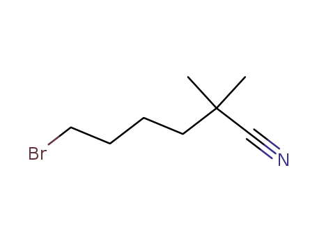 Molecular Structure of 53545-96-3 (6-BROMO-2,2-DIMETHYLHEXANENITRILE)