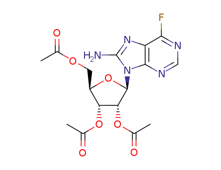 Molecular Structure of 103904-90-1 (8-amino-6-fluoro-9-(2,3,5-tri-O-acetyl-β-D-ribofuranosyl)-9H-purine)