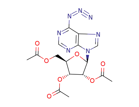 Molecular Structure of 99148-16-0 (6-azido-9-(2,3,5-tri-O-acetyl-β-D-ribofuranosyl)purine)