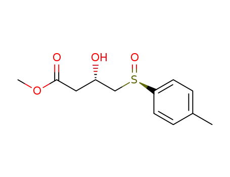 Molecular Structure of 142176-67-8 ((S)-3-Hydroxy-4-((R)-toluene-4-sulfinyl)-butyric acid methyl ester)