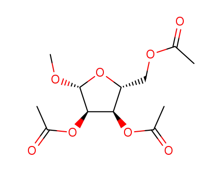 Molecular Structure of 37077-80-8 (2,3,5-tri-O-acetyl-1-O-methyl-β-D-ribofuranose)