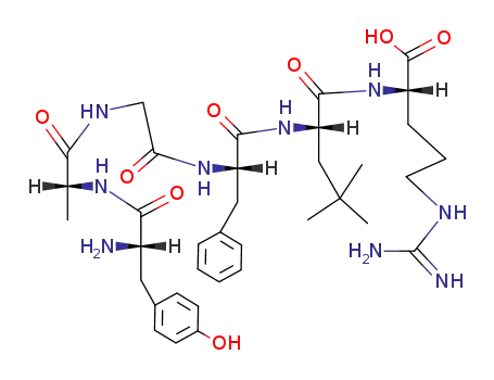 Molecular Structure of 126399-19-7 (L-Tyrosyl-D-alanyl-glycyl-L-phenylalanyl-L-neopentylglycyl-L-arginine)