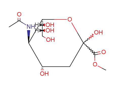 Molecular Structure of 22900-11-4 (N-ACETYLNEURAMINIC ACID METHYL ESTER)