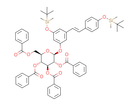 (E)-1-[3-{[tert-butyl(dimethyl)silyl]oxy}-5-(2,3,4,6-tetra-O-benzoyl-β-D-glucopyranosyloxy)phenyl]-2-(4-{[tert-butyl(dimethyl)silyl]oxy}phenyl)ethene