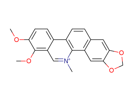 34316-15-9,Chelerythrine Chloride,Chelerythrine(6CI);[1,3]Benzodioxolo[5,6-c]phenanthridinium, 1,2-dimethoxy-12-methyl-(9CI);Toddalin;