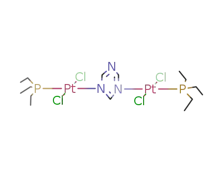 Molecular Structure of 112793-16-5 (trans-(PtCl<sub>2</sub>(P(C<sub>2</sub>H<sub>5</sub>)3))2(1,3,5-triazine))