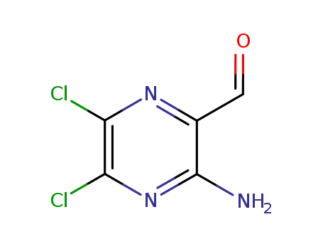 Molecular Structure of 89167-48-6 (Pyrazinecarboxaldehyde, 3-amino-5,6-dichloro-)