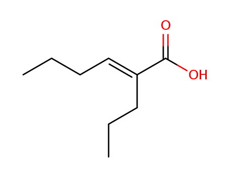 Molecular Structure of 77124-21-1 (2-Hexenoic acid, 2-propyl-, (2E)-)