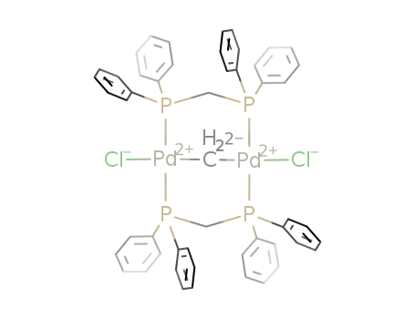 Molecular Structure of 78274-94-9 ([Pd2Cl2(.mu-CH2)(μ-bis(diphenylphosphino)methane)2])