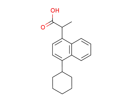 Molecular Structure of 71109-09-6 (4-cyclohexyl-alpha-methylnaphthalene-1-acetic acid)