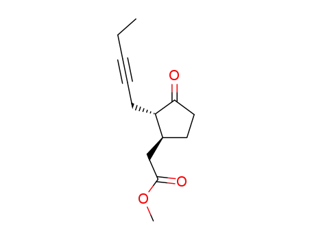 Cyclopentaneacetic acid, 3-oxo-2-(2-pentynyl)-, methyl ester, trans-