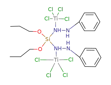 Molecular Structure of 122926-59-4 ((C<sub>3</sub>H<sub>7</sub>O)2Si(NHNHC<sub>6</sub>H<sub>5</sub>)2(TiCl<sub>4</sub>)2)