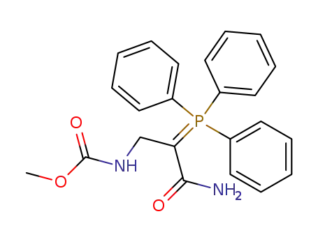 Molecular Structure of 141280-03-7 (Carbamic acid, [3-amino-3-oxo-2-(triphenylphosphoranylidene)propyl]-,
methyl ester)