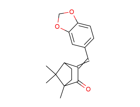 Molecular Structure of 74841-38-6 (3-(1,3-benzodioxol-5-ylmethylene)-1,7,7-trimethylbicyclo[2.2.1]heptan-2-one)