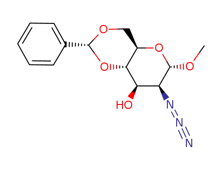 Molecular Structure of 116003-78-2 (Methyl 2-azido-2-deoxy-4,6-O-(phenylmethylene)-α-D-mannopyranoside)