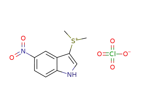 Molecular Structure of 1440957-22-1 ((5-nitroindol-3-yl)dimethylsulfonium perchlorate)