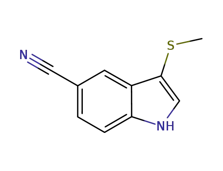 Molecular Structure of 1416438-98-6 (3-methylthioindole-5-carbonitrile)