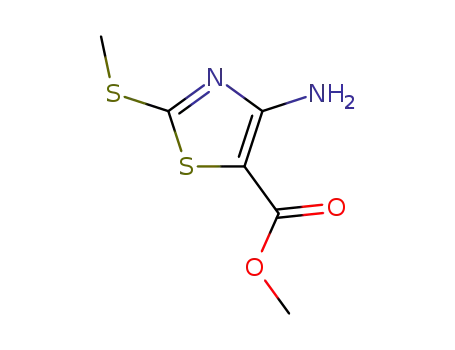 Molecular Structure of 60093-05-2 (4-AMINO-2-METHYLTHIO-5-THIAZOLECARBOXYLIC ACID METHYL ESTER)