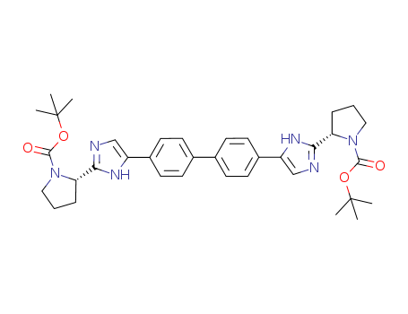 1-Pyrrolidinecarboxylic acid, 2,2’-([1,1’-biphenyl]-4,4’-diyldi-1H-iMidazole-5,2-diyl)bis-,1,1’-bis(1,1-diMethylethyl) ester,(2S,2’S)