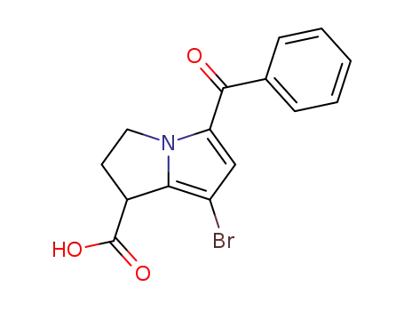 Molecular Structure of 84023-60-9 (5-benzoyl-7-bromo-1,2-dihydro-3H-pyrrolo[1,2-a]pyrrole-1-carboxylic acid)