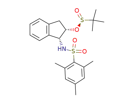 Molecular Structure of 446021-65-4 (2-Methyl-propane-2-sulfinic acid (1R,2S)-1-(2,4,6-trimethyl-benzenesulfonylamino)-indan-2-yl ester)