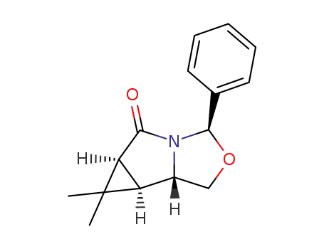 Molecular Structure of 219753-99-8 ((1S,2S,4S,7R)-6-aza-3,3-dimethyl-8-oxa-7-phenyltricyclo<4.3.0.0>nonan-5-one)