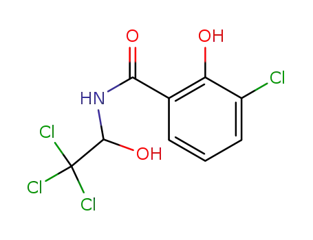 Molecular Structure of 873975-79-2 (3-chloro-2-hydroxy-benzoic acid-(2,2,2-trichloro-1-hydroxy-ethylamide))