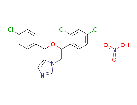 24169-02-6,Econazole nitrate,(+-)-Econazole nitrate;1-(2,4-Dichloro-beta-((p-chlorobenzyl)oxy)phenethyl)imidazole nitrate;1-(2-((4-Chlorophenyl)methoxy)-2-(2,4-dichlorophenyl)ethyl)-1H-imidazole nitrate;